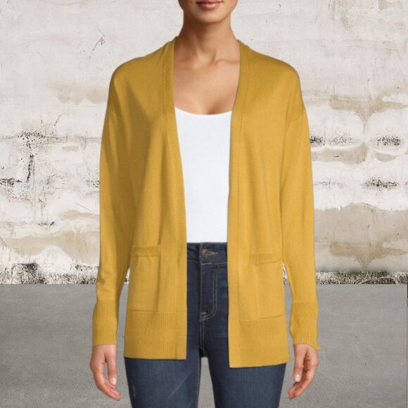 Time and Tru Women's Golden Open Front Cardigan Sweater Size Small - Picture 1 of 6